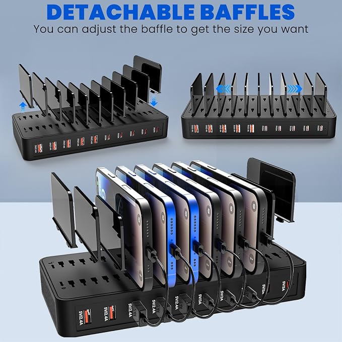 Charging Station for Multiple Devices, 100W 10 Ports Charging Dock - Image 4