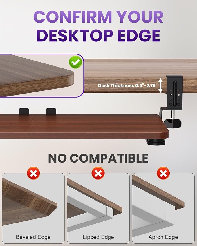 Ergonomic Mouse & Keyboard Tray Under Desk, Pull Out - Image 7