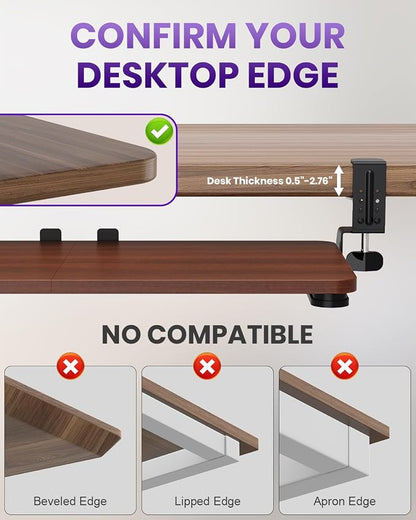 Ergonomic Mouse & Keyboard Tray Under Desk, Pull Out - Image 7