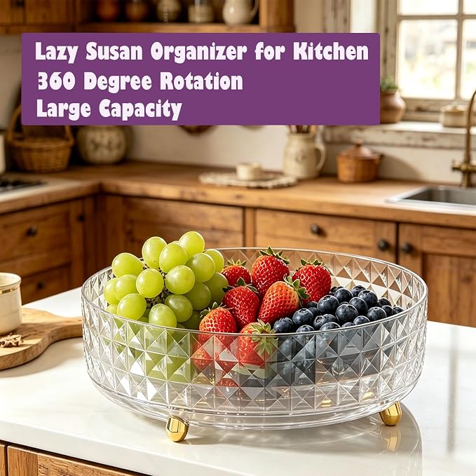 Non Skid Lazy Susan Turntable, Spice Rack Turntable, 9 Inch Spinning Organizer - Image 8