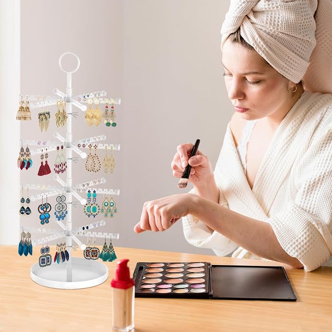 MODOWEY Rotating Earring Holder Organizer Tree Adjustable Display - Image 4