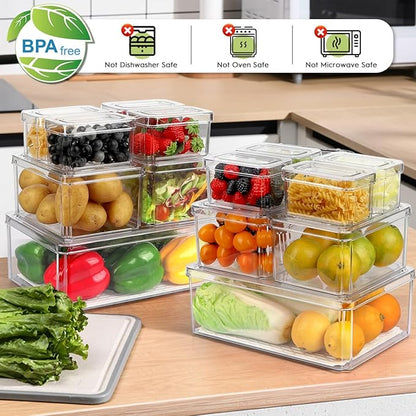 14 Pack Fridge Organizer, Stackable Refrigerator Organizer Bins - Image 3
