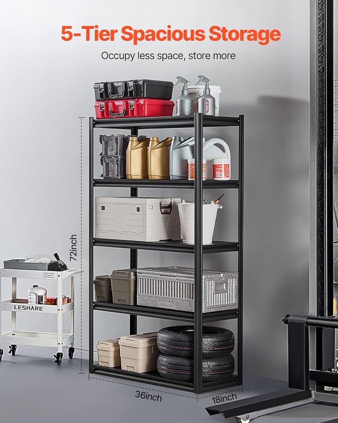 VEVOR Storage Shelves, 2000 lbs, 5 Tier Garage Storage Shelving - Image 5