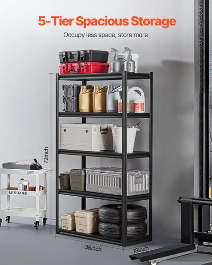 VEVOR Storage Shelves, 2000 lbs, 5 Tier Garage Storage Shelving - Image 5