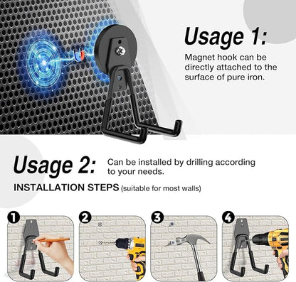 8 Pack Heavy Duty Storage Magnetic Utility Hooks Large Garage Strong Extra - Image 7