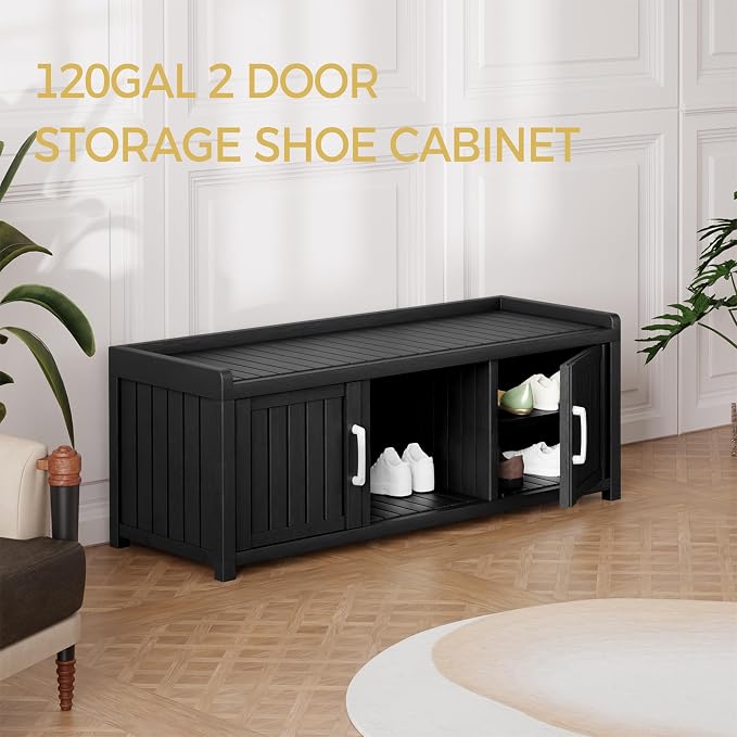 Storage Bench - Waterproof Resin Shoe Bench - Indoor & Outdoor Use - Image 8