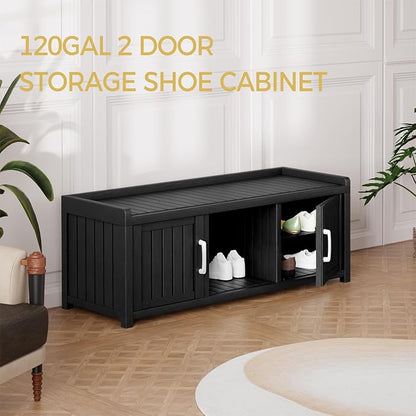 Storage Bench - Waterproof Resin Shoe Bench - Indoor & Outdoor Use - Image 8