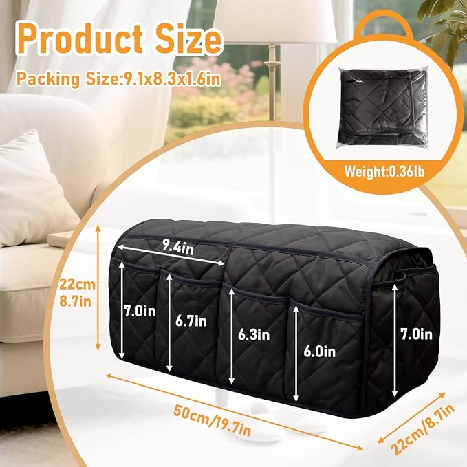 Armchair Caddy, Sofa Armrest Organizer, Non Slip Remote Control Holder - Image 2