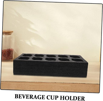 HANABASS Takeout Cup Holder Tray 10-compartment Black Foam Multi-cup Carrier - Image 3