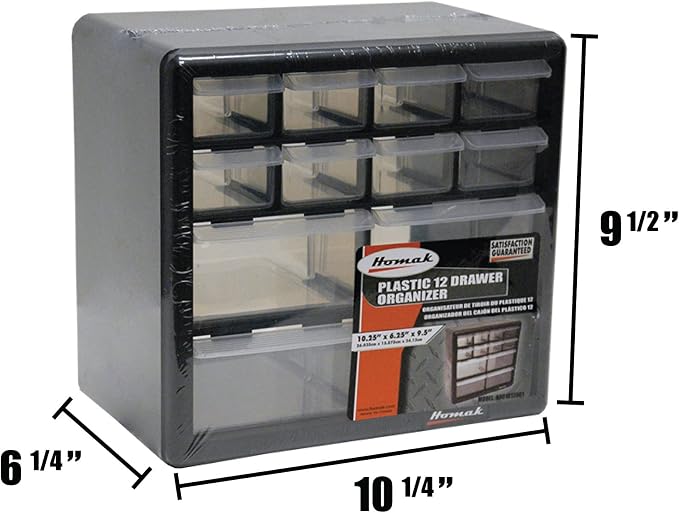 Homak 12-Drawer Parts Organizer, HA01012001 - Image 3