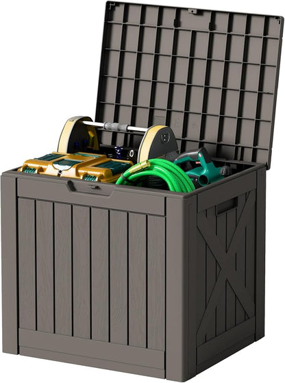 42 Gallon Outdoor Storage Box, Lockable Resin Deck Box by Acurax