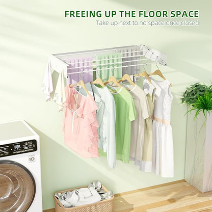 Wall Mounted Drying Rack for Laundry 31.5'', Folding Clothes Drying Rack Wall - Image 2