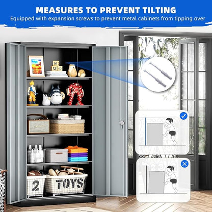 INTERGREAT Metal Storage Cabinet, Tall Steel Storage - Image 7
