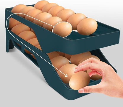 Egg Holder for Fridge Automatic Rolling Egg Dispenser for Refrigerator Kitchen - Image 3