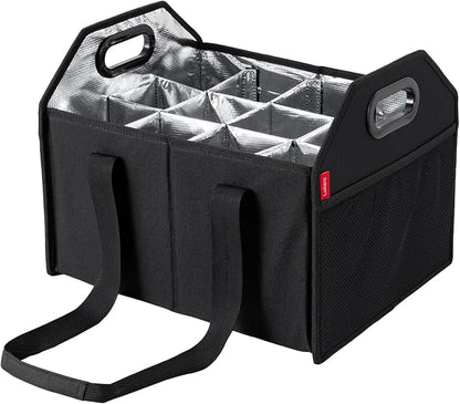 Bottle Wine Carrier Collapsible 12 Bottle Storage Box Reusable Portable Carrier by LUILANC