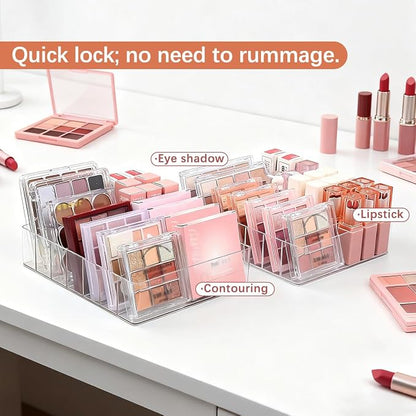 2 Pack Makeup Organizer for Eyeshadow Palette and Lipstick Organizer, 7 Section - Image 6