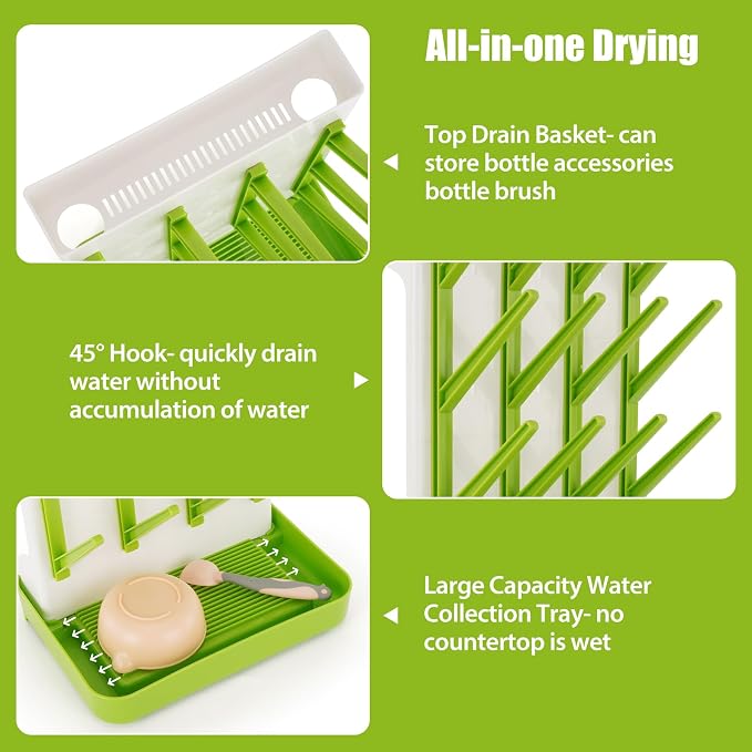 Baby Bottle Drying Rack, Space Saving Baby Bottle Organizer - Image 3