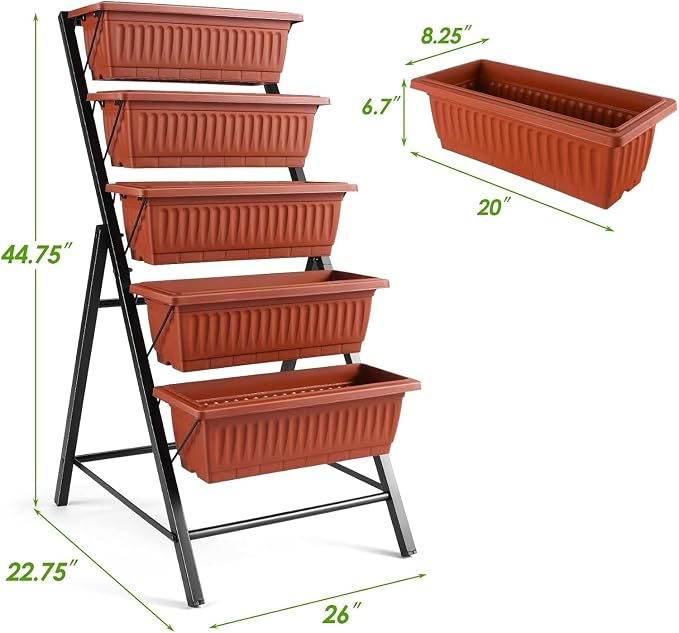 SEJOV 4FT Vertical Raised Garden Bed, 5 Tiers Planter Box - Image 7