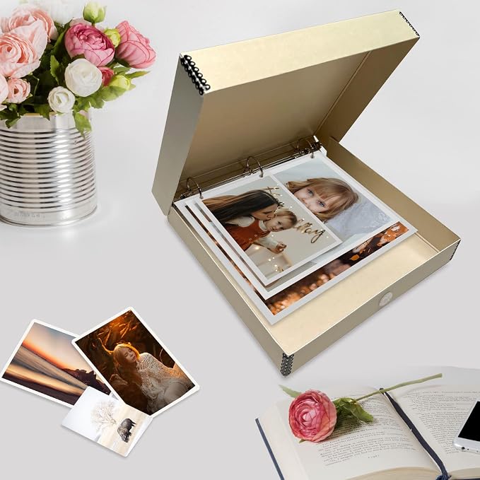 Lineco, Archival Tan 3-Ring Binder Album Box, 12.75x11.5x2 Inch | Acid-Free - Image 7