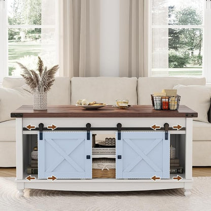 ALLSTAND 48" Farmhouse Lift Top Coffee Table - Image 6