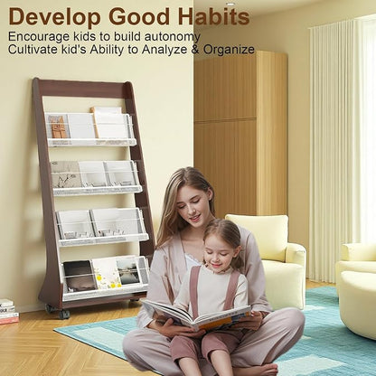 Brochure Display Rack, 4 Layer Floor-Standing Magazine Rack, Literature - Image 6