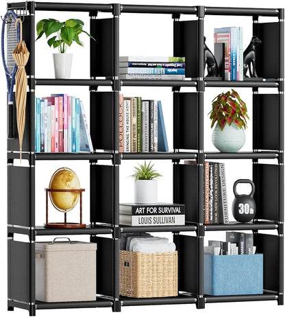 Mavivegue Book Shelf, 12 Cube Storage Organizer, DIY Bookcase, Metal Cube by Mavivegue
