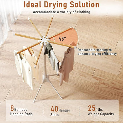 Giantex 4 Legs Clothes Drying Rack, Foldable Laundry Drying Rack - Image 3