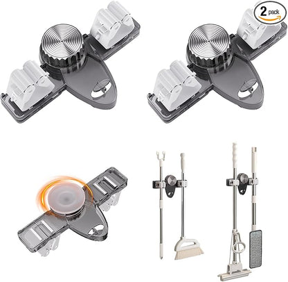 Mop and Broom Holder Wall Mount, No Punching Required Broom and Mop Organizer by Unknown