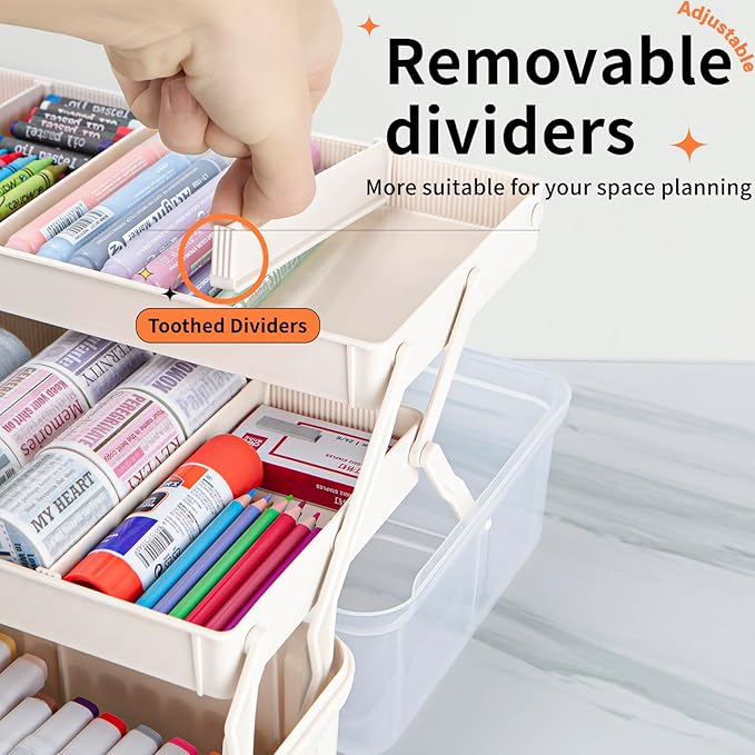 TERGOO 12.5in 3-Layer Multipurpose Craft Organizers and Storage - Image 4