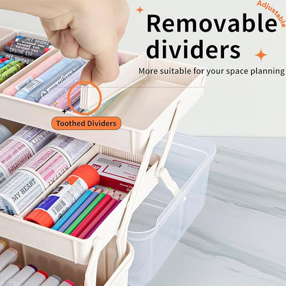 TERGOO 12.5in 3-Layer Multipurpose Craft Organizers and Storage - Image 4