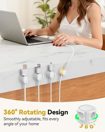 8Pack Rotatable Cord Organizer, Spring Cable Clips - Image 2