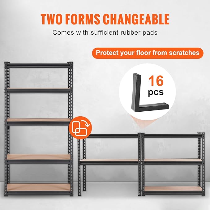 VEVOR Storage Shelving Unit, 5-Tier Adjustable, 2000 lbs Capacity, Heavy Duty - Image 7