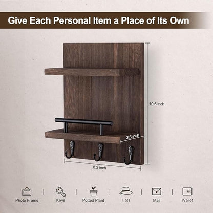 Key Holder Wall Mount, Mail Shelf Decor - Image 2