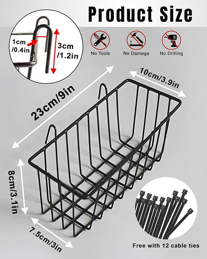 10 PCS Black Wire Baskets, No Drilling, Hanging Wire Basket - Image 2
