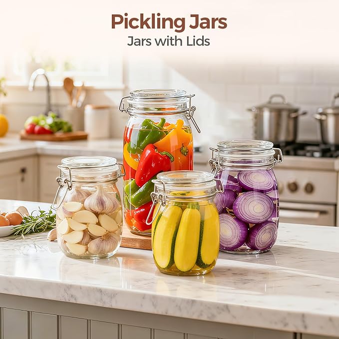 ComSaf Large Glass Jars with Lid 0.5 Gallon, Large Mason Jars Set of 3 - Image 7