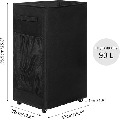 Chrislley 90L Rolling Laundry Basket Large Laundry Hamper - Image 2