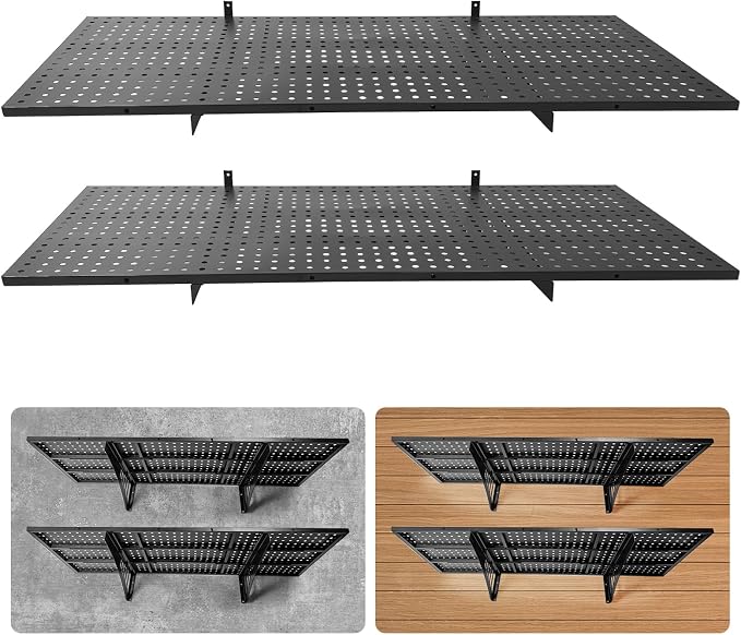 2-Pack 1.67x3.94ft Adjustable Garage Wall Shelving，800 lb Load Capacity Heavy by Unknown