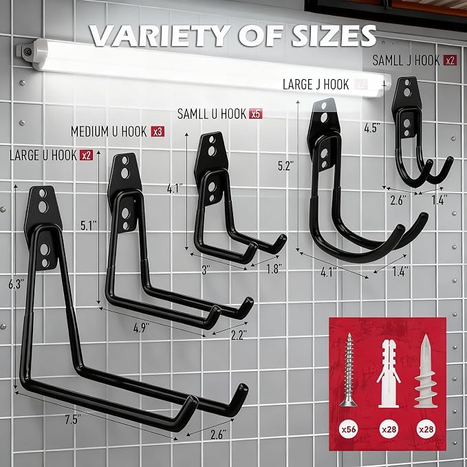 20 Pack Heavy Duty Garage Storage Hooks - Image 2