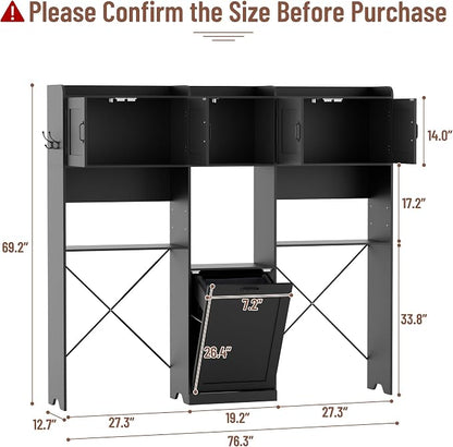 Over The Washer and Dryer Storage Cabinet, Laundry Room Organizer Standing Shelf - Image 2