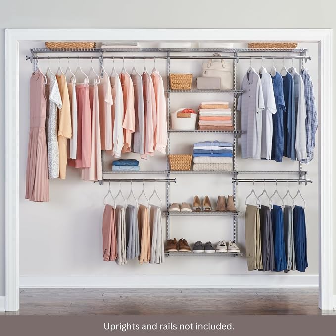 Rubbermaid Configurations Closet Shelves & Hanging Kit 26" Shelves Titanium - Image 6