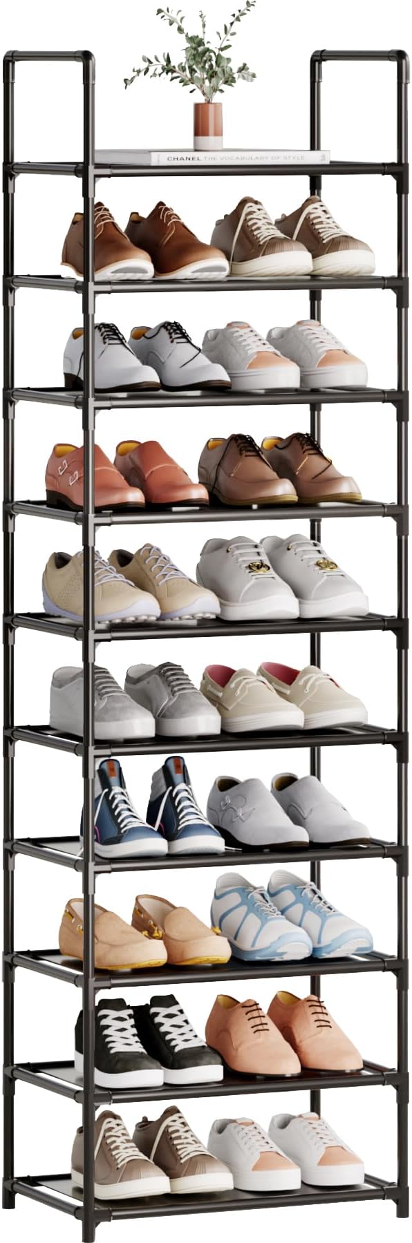 10-Tier Tall Shoe Rack for Closet, Adjustable Sturdy Durable Shoe Shelf - Image 3