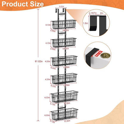 Hongtamoya Over The Door Organizer, Adjustable Hanging Door Organizer - Image 2