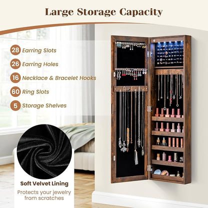 Giantex Wall or Door Mounted Jewelry Cabinet - Image 4