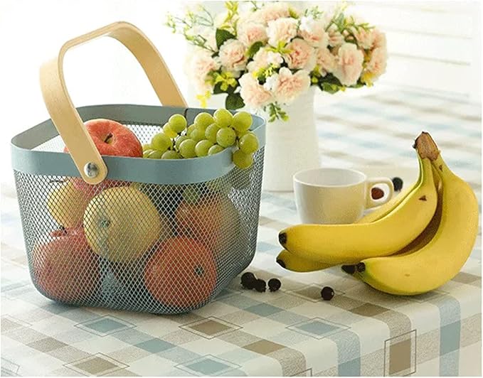 AJIODA Metal Mesh Steel Basket, Storage Organizer Basket Multi-functional - Image 3