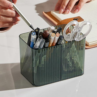 Qtips Holder Bathroom Container, 3-Section Cotton Ball/Swabs Dispenser - Image 7