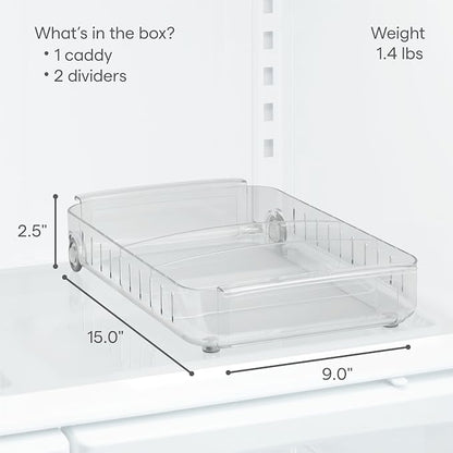 YouCopia RollOut Fridge Caddy BPA-Free Clear Rolling Refrigerator Organizer Bin - Image 4