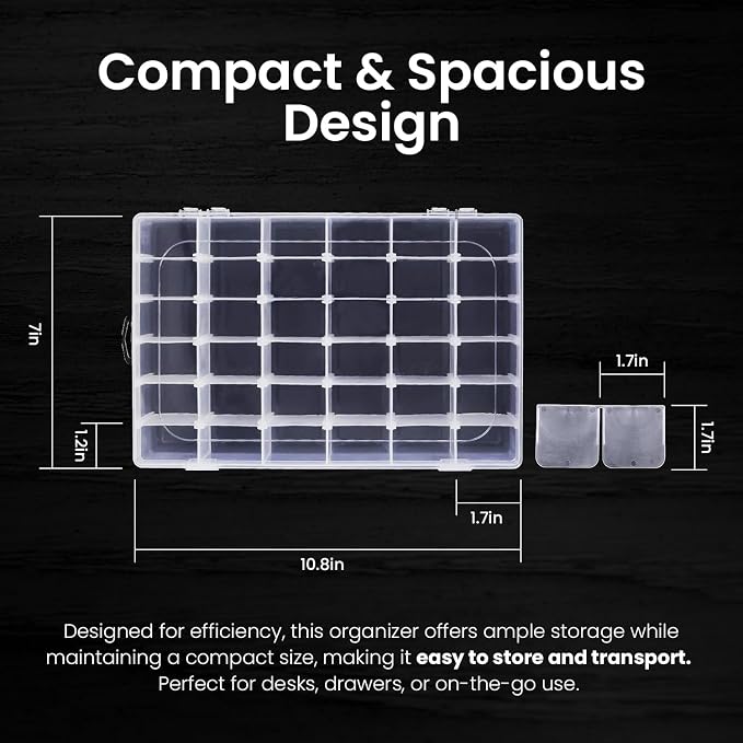 Budreu 8pack 36 Grids Plastic Clear Organizer Box bead Storage Containers - Image 2