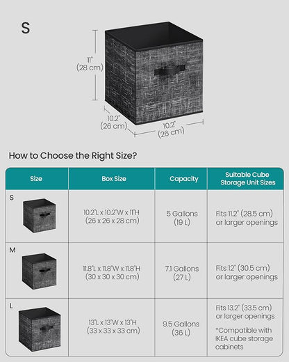 SONGMICS Storage Cubes, 10.2 x 10.2 x 11 Inches Non-Woven Fabric Bins - Image 5