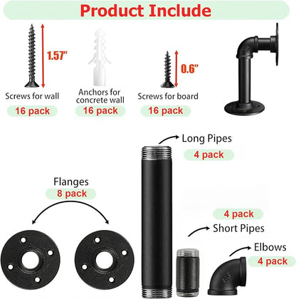 Industrial L Pipe Shelf Brackets - Image 7