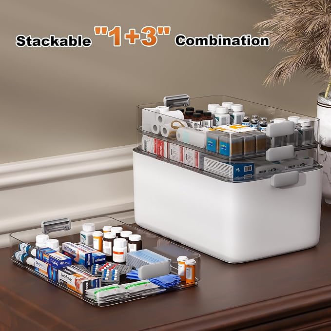 MOPUP 4-Tier Medicine Craft, Organizer Storage, Portable Latch Bin - Image 4